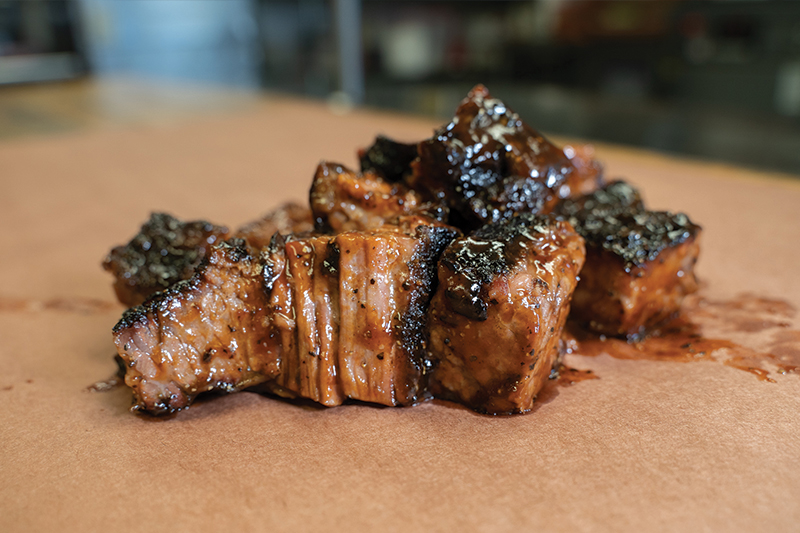 Burnt ends on parchment paper